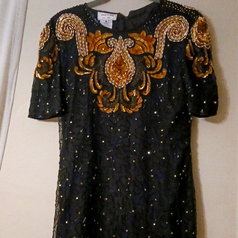 Vintage Mark & John beaded black dress